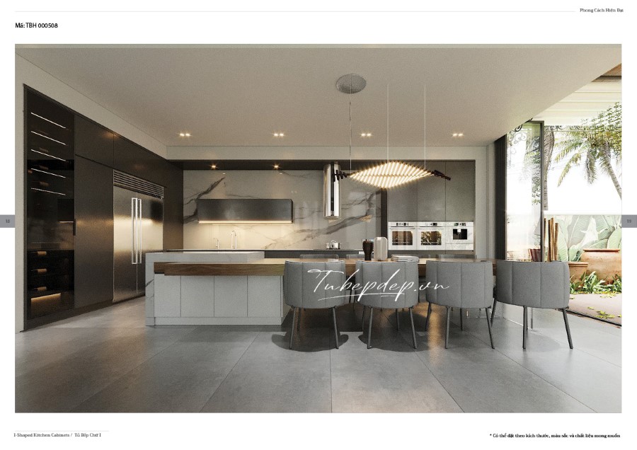 Mẫu thiết kế phòng bếp biệt thự hiện đại